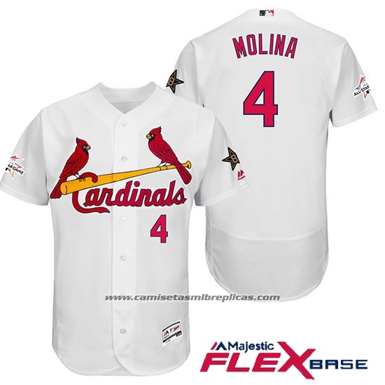 Camiseta Beisbol Hombre St. Louis Cardinals Yadier Molina Blanco 2017 All Star Flex Base